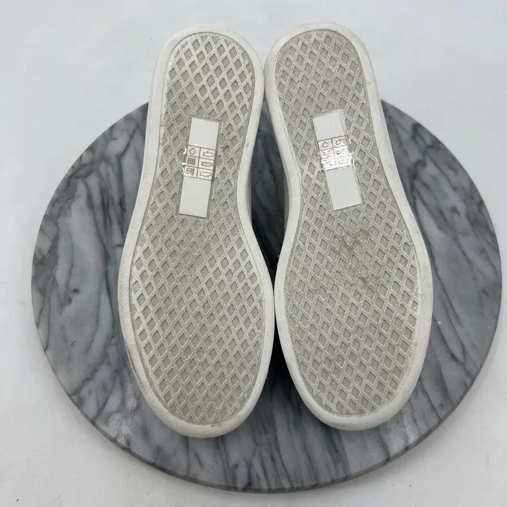 J Crew‎ Womens 6 Sneakers White Canvas Platform Low Top Lace Up Casual Shoes